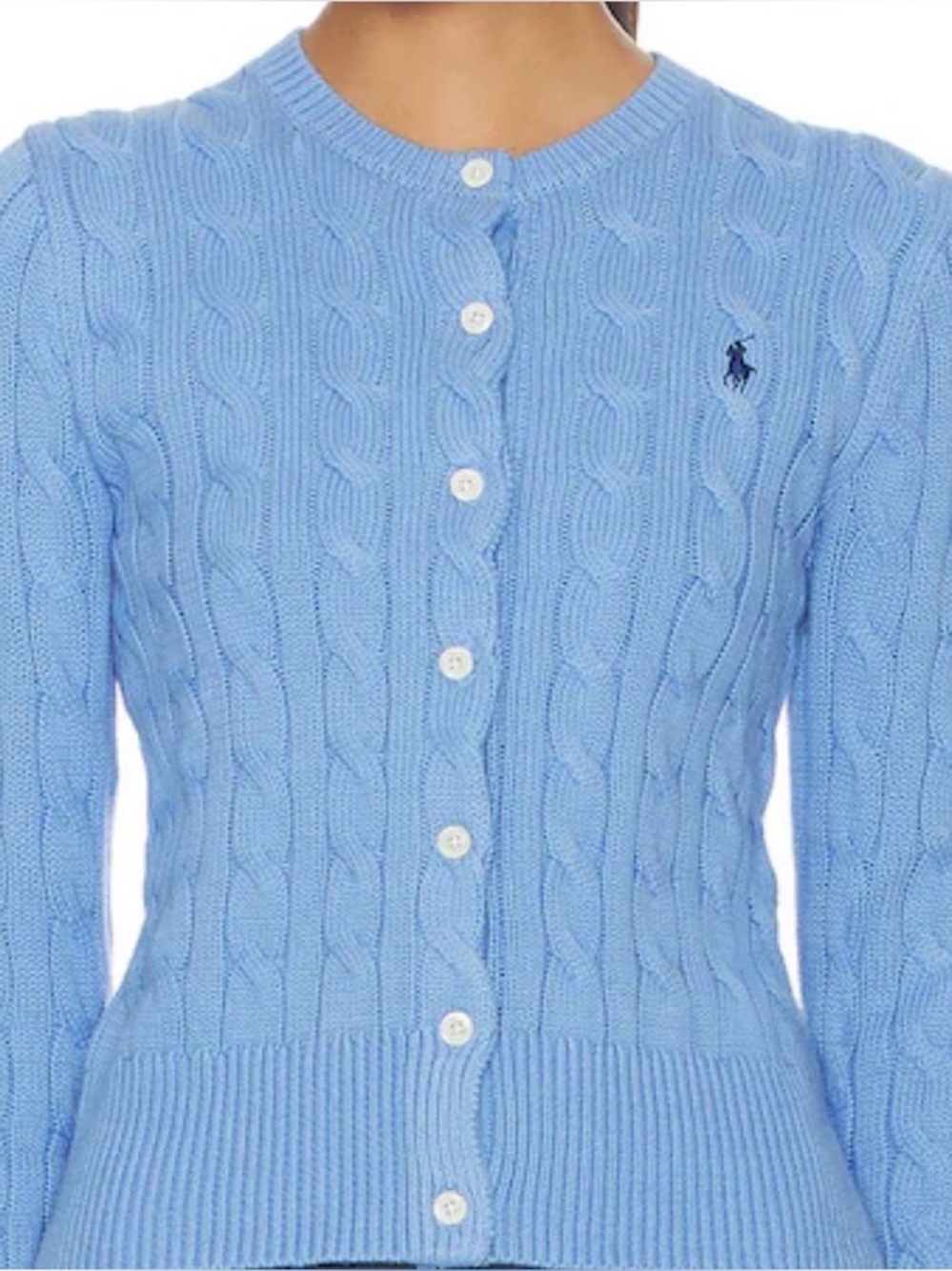 Polo Ralph Lauren Cotton Long Sleeve Cardigan in New Litchfield Blue